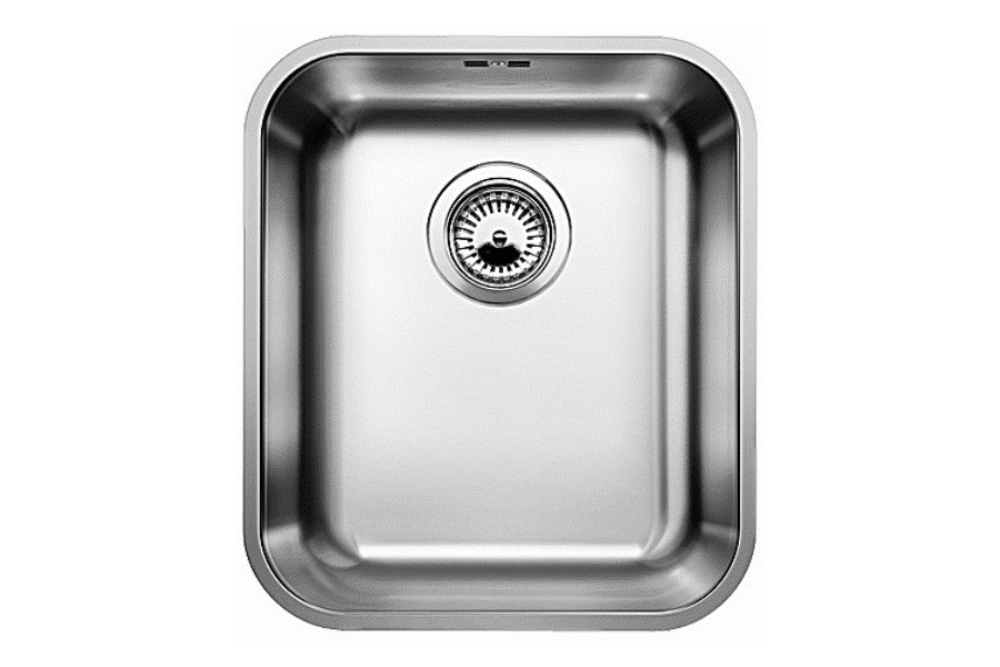 Фото Металлическая мойка Blanсo SUPRA 340-U полированная с корзинчатым-вентилем