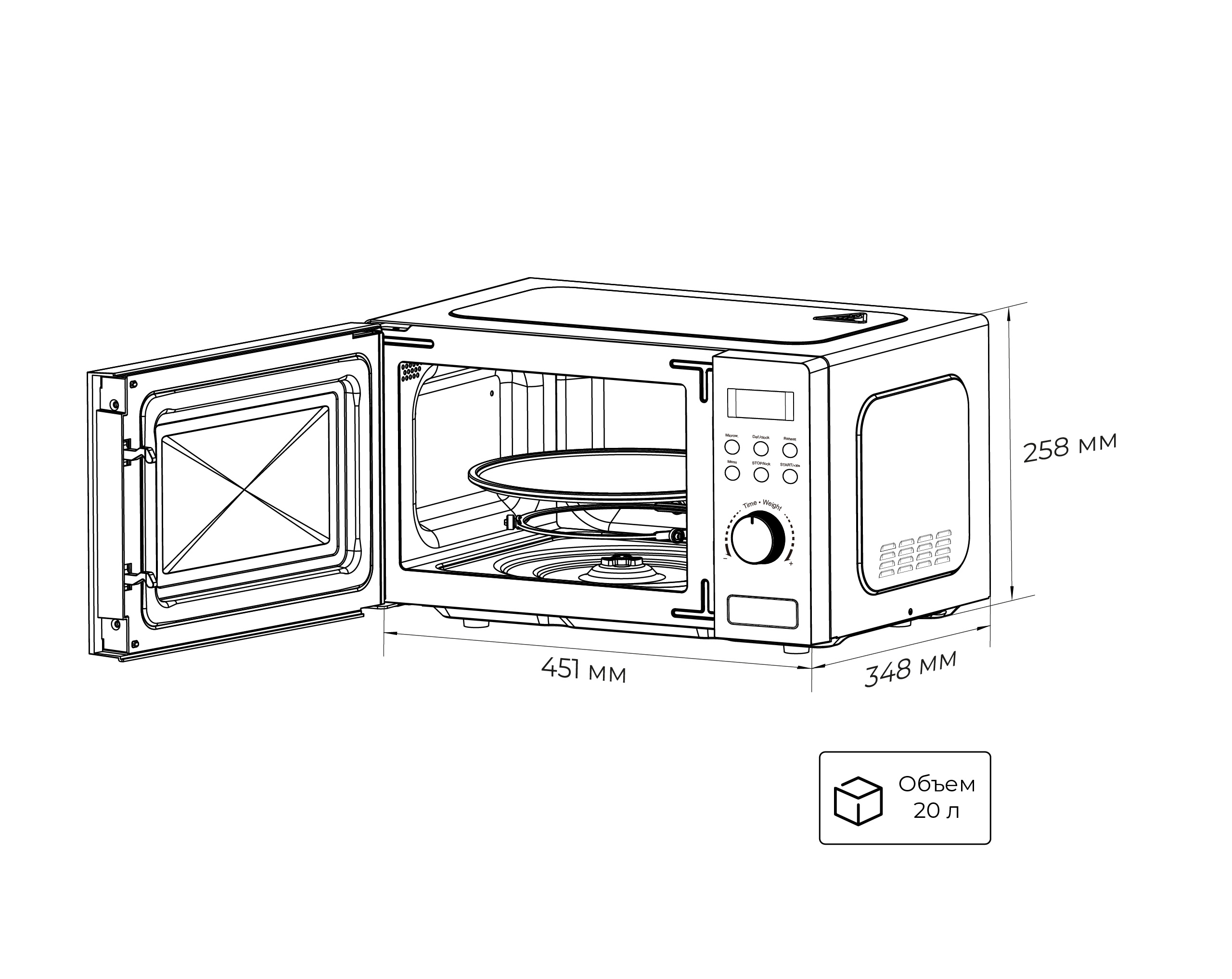 Превью картинка Микроволновая печь Lex FSMO D.01 BL (20л, электроника) микроволновая печь #11