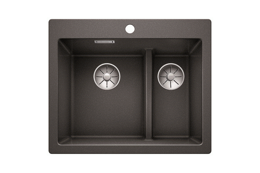 Фото Гранитная мойка Blanсo PLEON 6 Split SILGRANIT PuraDur антрацит