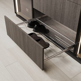 Картинка Duslar Выдвижная телескопическая обувница WENDY, ширина 600-1000 мм, хром