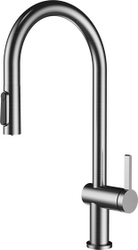 Картинка Rivelato PORTO U-обр. с выдвижной лейкой и краном питьевой воды D-35мм brushed