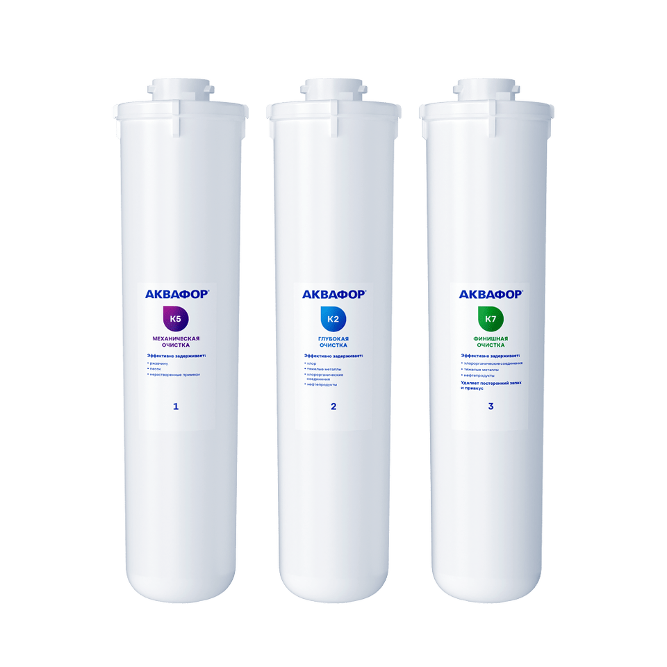 Фото Картридж для фильтра Аквафор Комплект модулей сменных фильтрующих К5-К2-К7