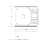 Превью картинка Металлическая мойка EMAR 5848 #2