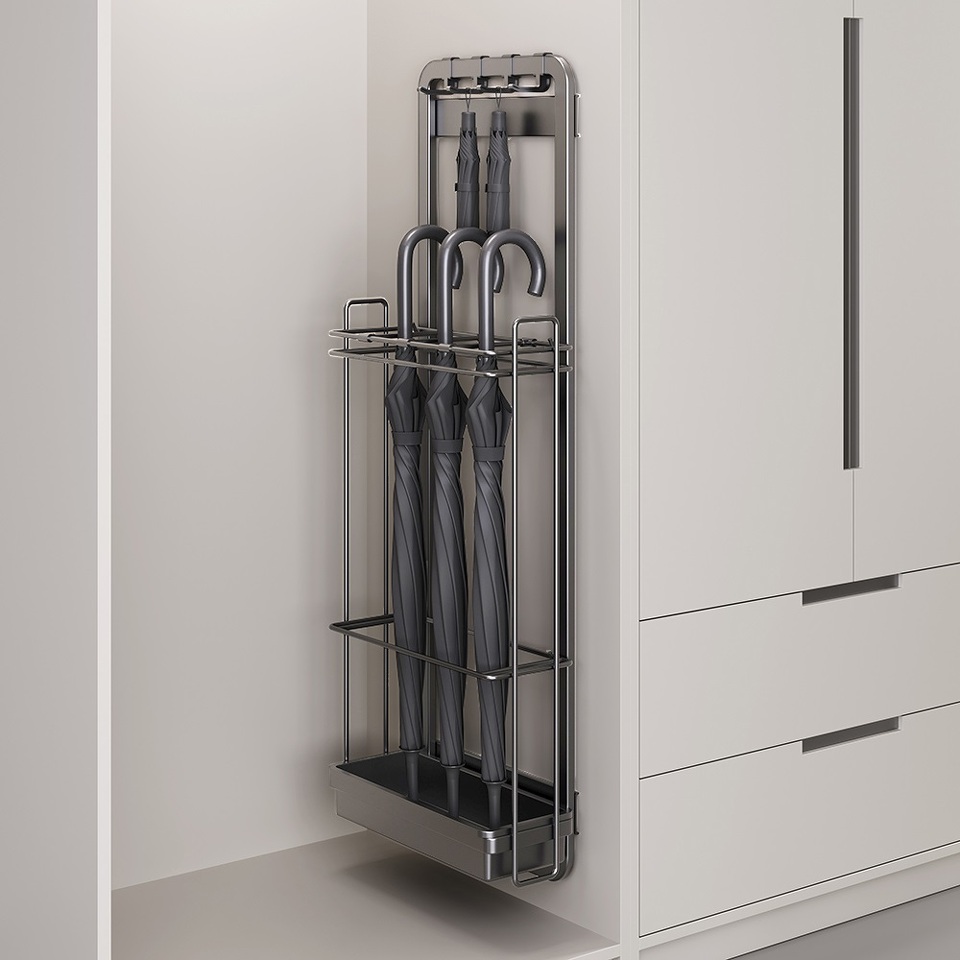 Фото Duslar Выдвижная система SANDRA для хранения аксессуаров, ширина 140 мм, серый