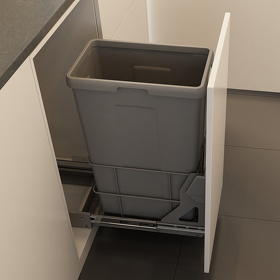 Картинка Duslar Мусорное ведро SCOTT 35 л, выдвижной фасад 300 мм, антрацит