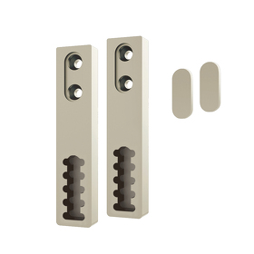 Картинка Duslar Комплект держателей с заглушками для рифленой штанги RIFF, крепление к полке или к боковине, шампань