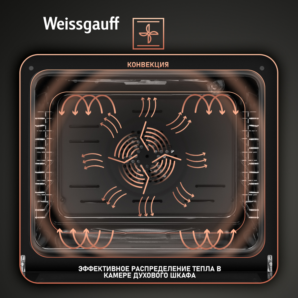 Фото Электрический духовой шкаф Weissgauff EOV 29 PDBS Black Edition