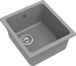 Превью картинка Кварцевая мойка Rivelato BERKANA 35 подст.монтаж 1-чаш 415*455 grigio metallizzato #2