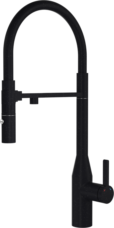 Фото Смеситель для кухни Rivelato ALMARA U-обр. гибкий излив с краном питьевой воды D-35мм nero