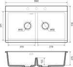 Превью картинка Rivelato FONDE 8638-2 2-чаш 860*510 Nero opaco #2