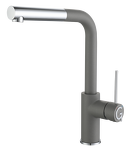 Превью картинка Смеситель для кухни Rivelato Albano Г-обр.с выдвижной лейкой D-35мм grigio metallizzato/cromo #1