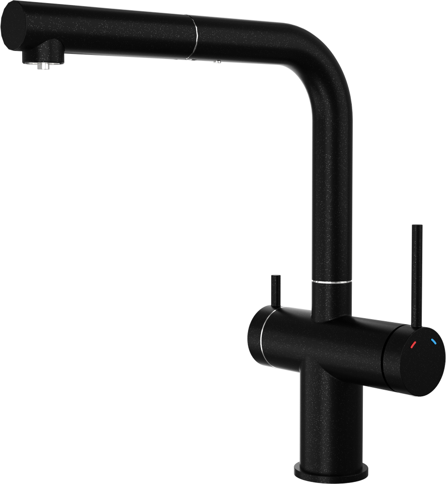 Фото Смеситель для кухни Rivelato BRENTA Г-обр. с краном питьевой воды D-35мм antracite