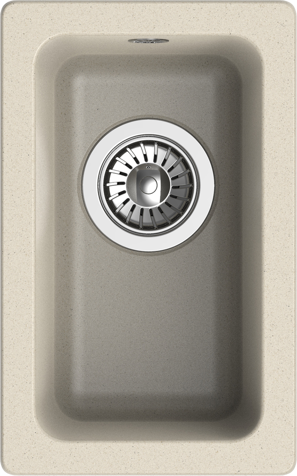 Фото Кварцевая мойка Rivelato BERKANA 25 подст.монтаж 1-чаш 305*455 beige scuro
