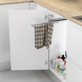 Картинка Duslar Держатель JOY для полотенец выдвижной, распашной фасад от 150 мм, хром