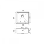 Превью картинка Металлическая мойка Omoikiri Kasen 49-16-INT-IN нерж. сталь/нержавеющая сталь #2