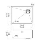 Превью картинка Металлическая мойка Omoikiri Taki 54-U/IF Side SF-IN нерж. сталь/нержавеющая сталь #4