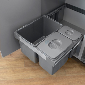 Картинка Ekotech Система сортировки FREE JAZZ 56 л, распашной фасад 600 мм, антрацит