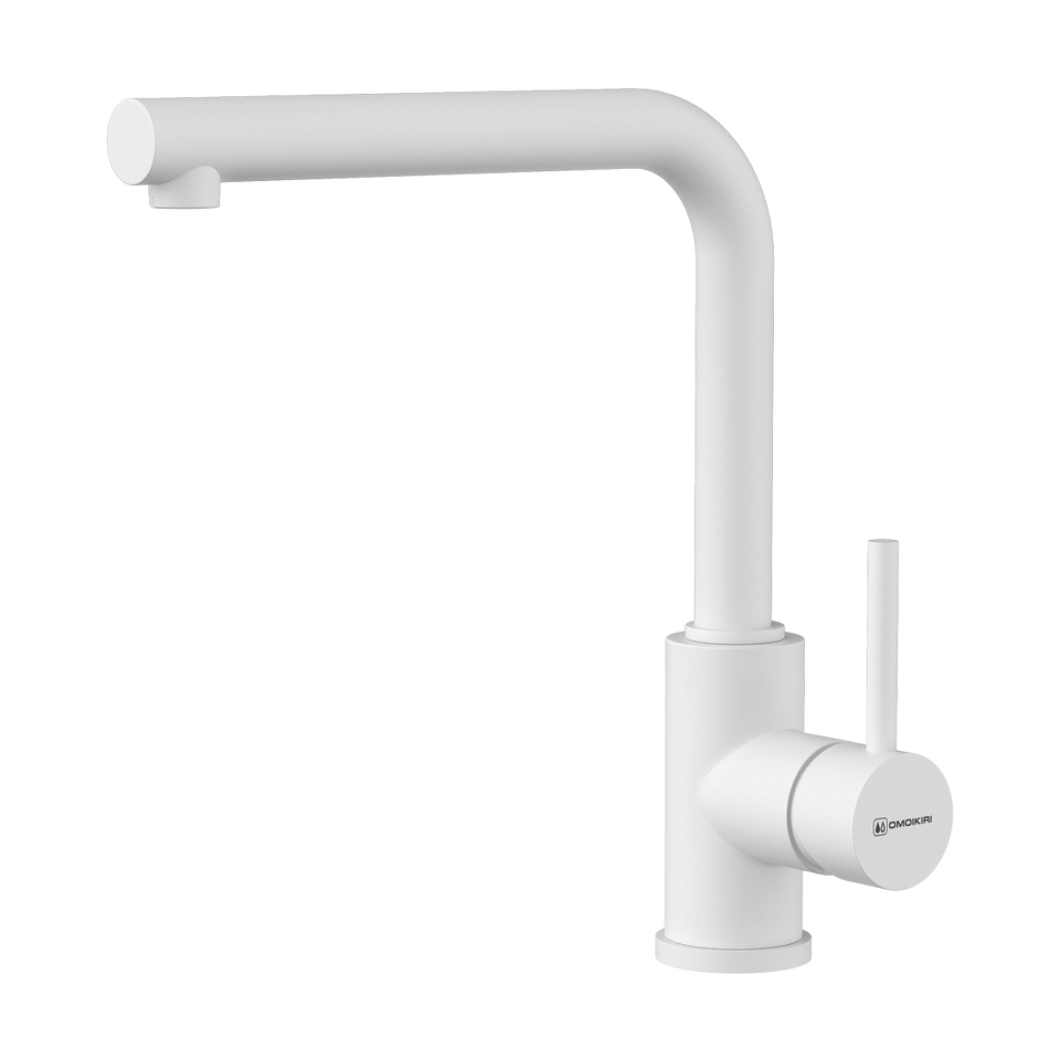Фото Смеситель для кухни Omoikiri Nakagawa-P-WH латунь/белый