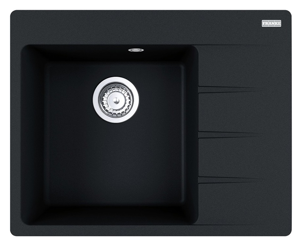 Фото Гранитная мойка Franke CENTRO CNG 611/211-62 TL чаша слева черный матовый