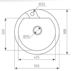 Превью картинка Гранитная мойка Zigmund & Shtain KREIS 505F Молодое шампанское #3