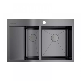 Картинка Omoikiri Akisame 78-2-R-GM нерж. сталь/вороненая сталь