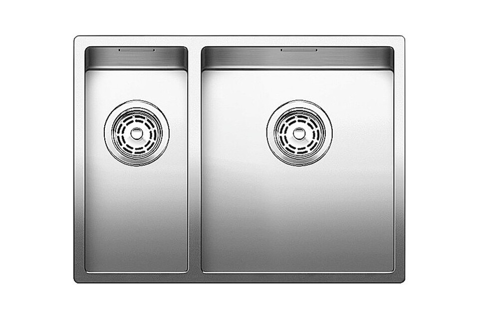 Фото Металлическая мойка Blanсo CLARON 340/180-IF (чаша справа) нерж.сталь зеркальная полировка с отв. арм. InFino