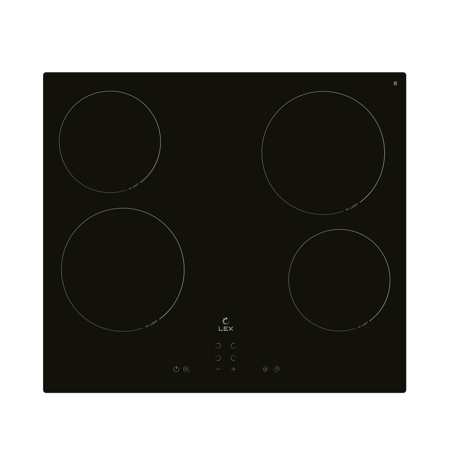 Фото Электрическая варочная панель Lex EVH 640B BL панель стеклокерамическая электрическая