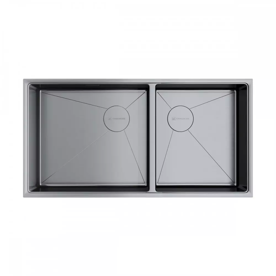 Фото Металлическая мойка Omoikiri Taki 85-2-LB-U/IF Side-IN нерж. сталь/нержавеющая сталь