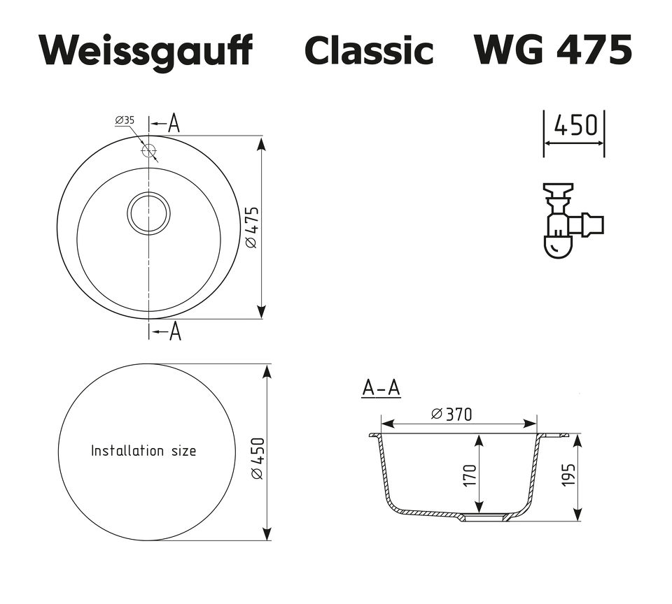 Фото Гранитная мойка Weissgauff WG 47501 Classic White