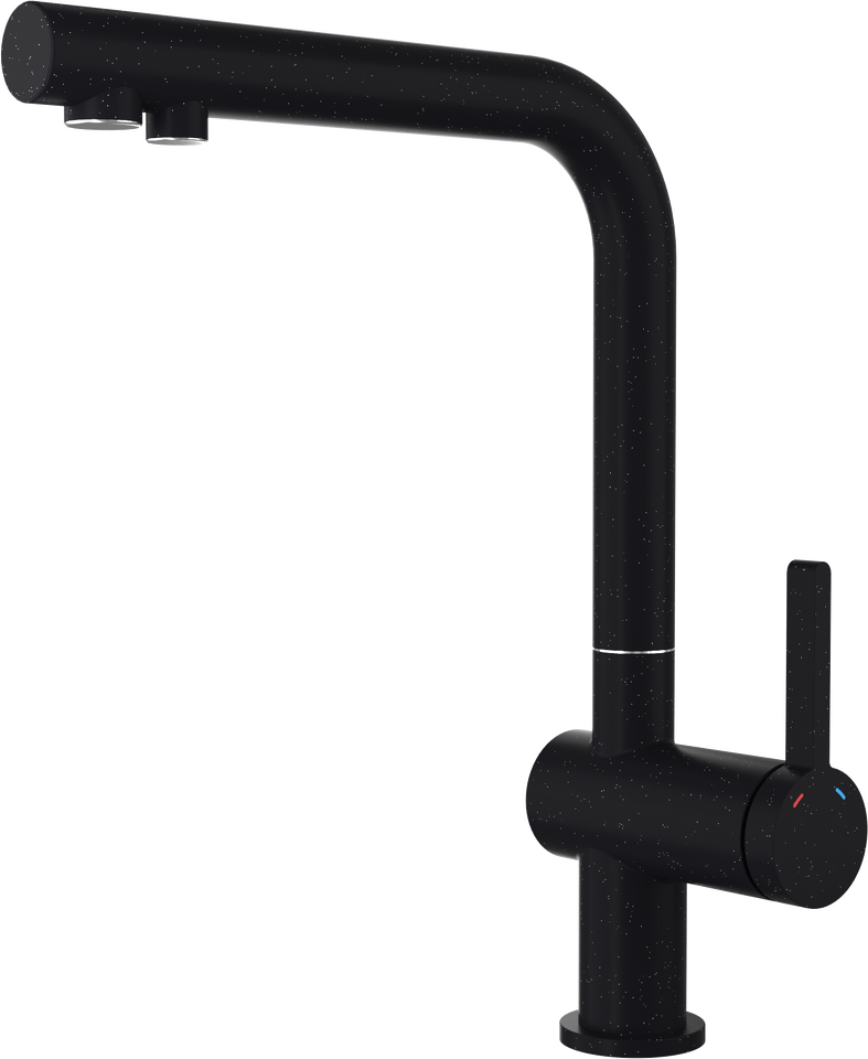 Фото Смеситель для кухни Rivelato ARNO Г-обр. с краном питьевой воды D-35мм nero