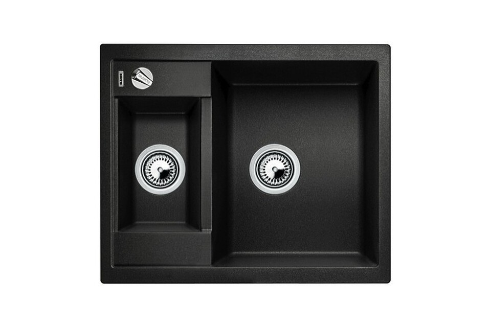 Фото Гранитная мойка Blanсo METRA 6 SILGRANIT PuraDur черный с клапаном-автоматом