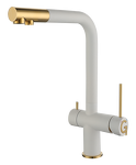 Превью картинка Смеситель для кухни Rivelato Lugano Г-обр. с краном питьевой воды D-35мм brina/oro #1