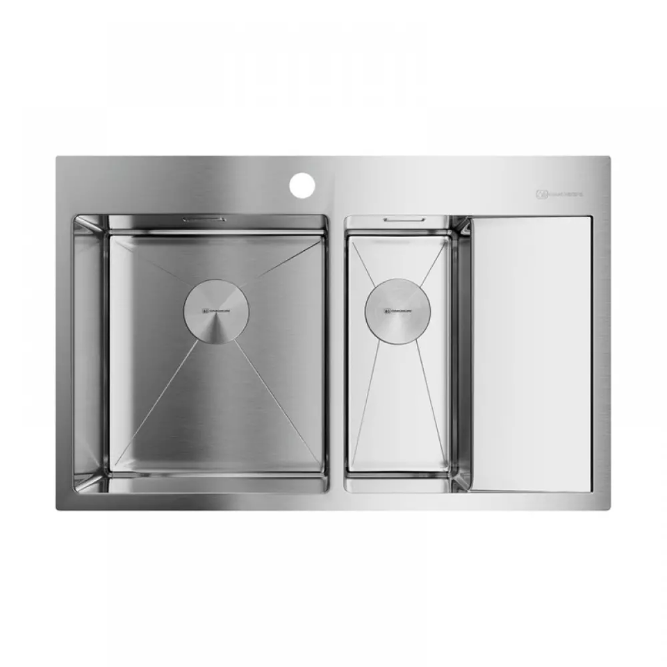 Фото Металлическая мойка Omoikiri Akisame 78-2-L-IN нерж. сталь/нержавеющая сталь