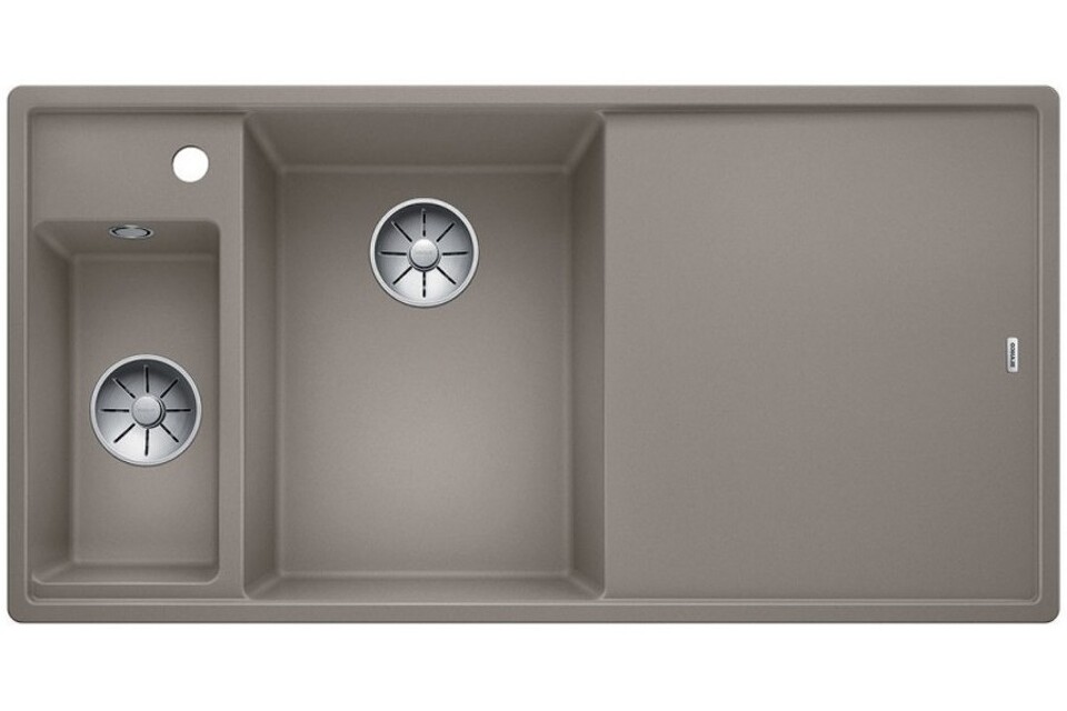 Фото Гранитная мойка Blanсo BLANCO AXIA III 6 S серый беж чаша слева, доска стекло c кл.-авт. InFino®