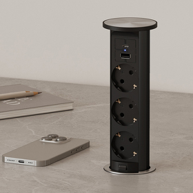 Картинка Duslar Розетка TRINA, врезная, черный