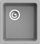 Превью картинка Кварцевая мойка Rivelato BERKANA 35 подст.монтаж 1-чаш 415*455 grigio metallizzato #1