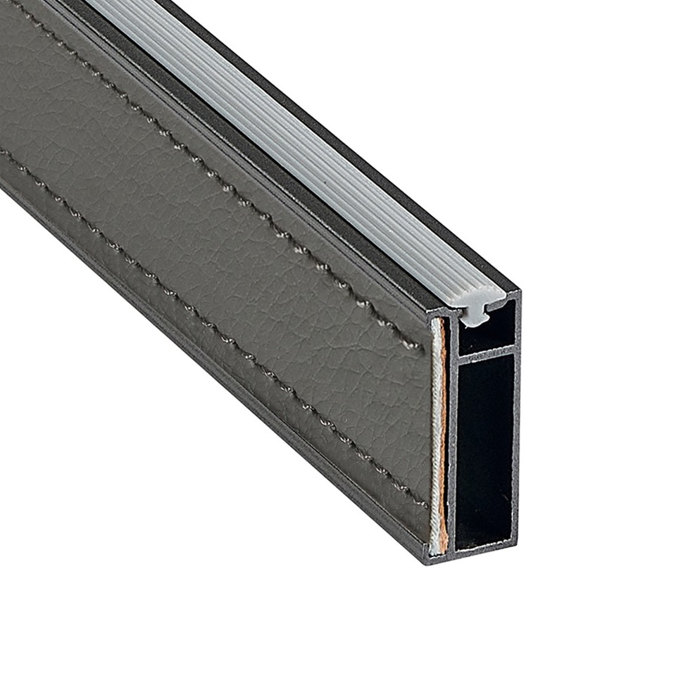 Фото Duslar Штанга прямоугольная NAPPA с кожаной вставкой, длина 3000 мм, антрацит/антрацит