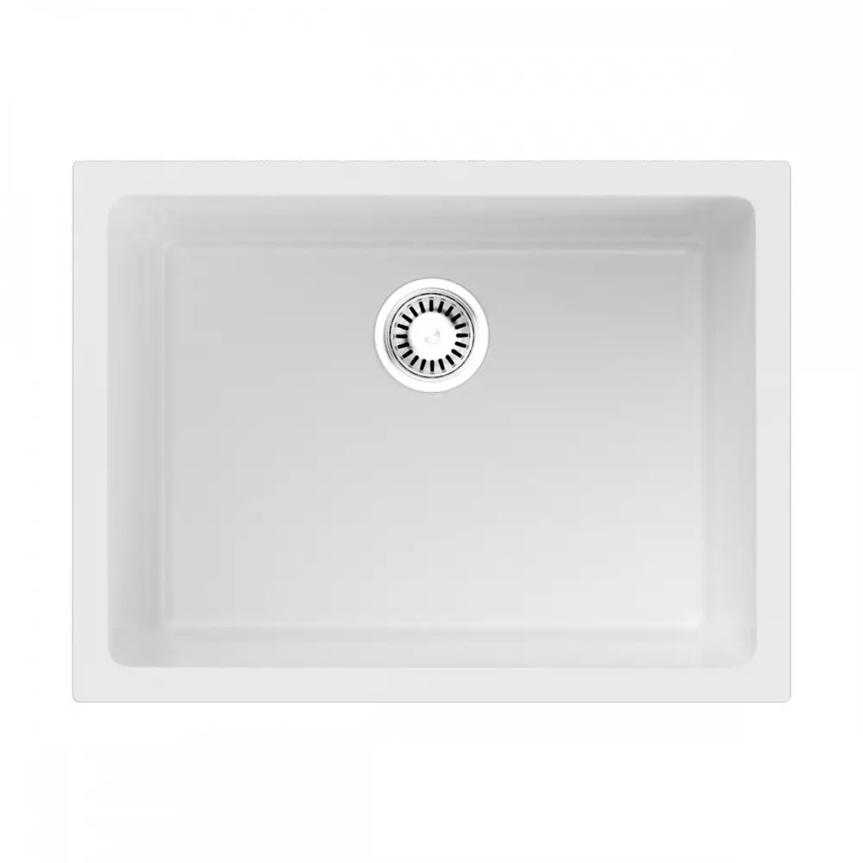 Фото Гранитная мойка Omoikiri Okinoshima 61-U/I-WH Glossy Natceramic/белый глянцевый