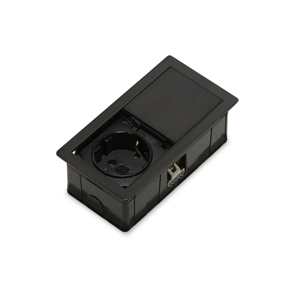 Фото ASA Розетка VERSAHIT MONO, врезная, чёрный