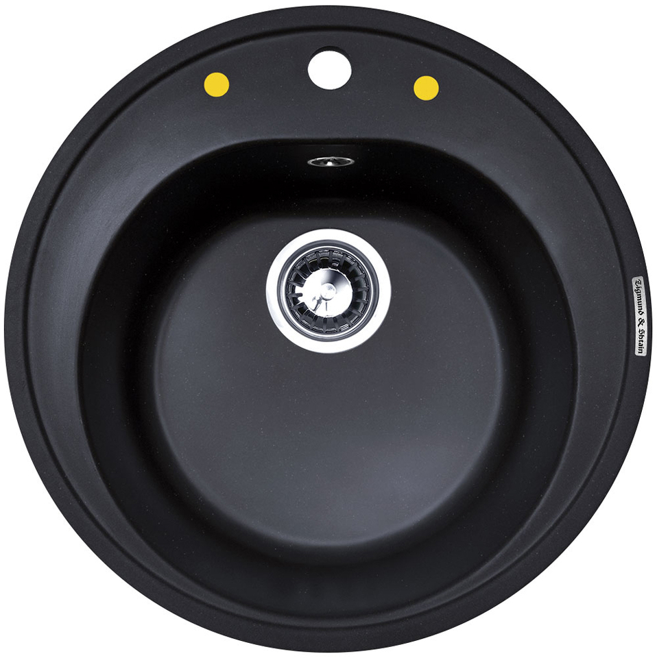 Фото Гранитная мойка Zigmund & Shtain KREIS 505 Чёрный базальт