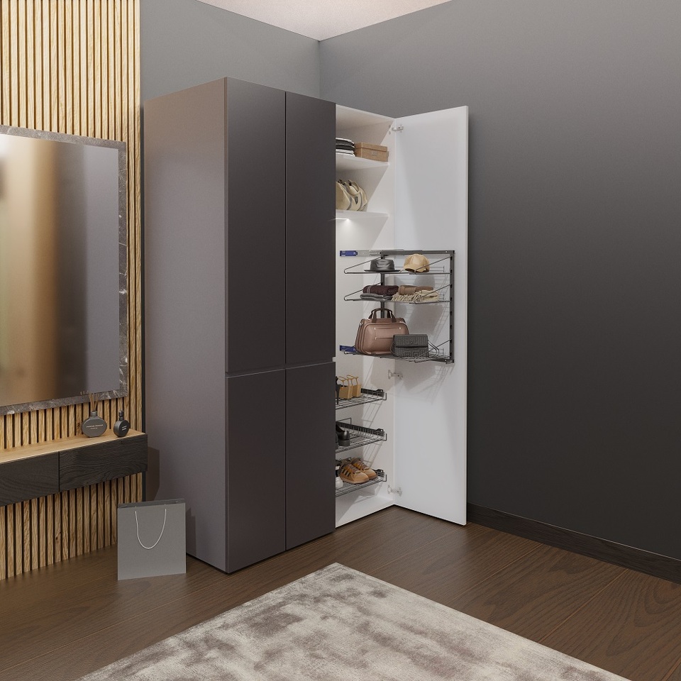 Фото Duslar Система STIVA, распашной фасад, ширина 355 мм, антрацит 