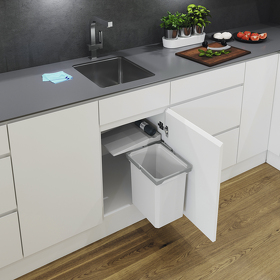 Картинка Vauth-Sagel Мусорное ведро ENVI SINGLE 15,5 л, распашной фасад 450 мм, серый