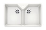 Превью картинка Гранитная мойка Blanсo VILLAE Double керамика глянцевый белый #1
