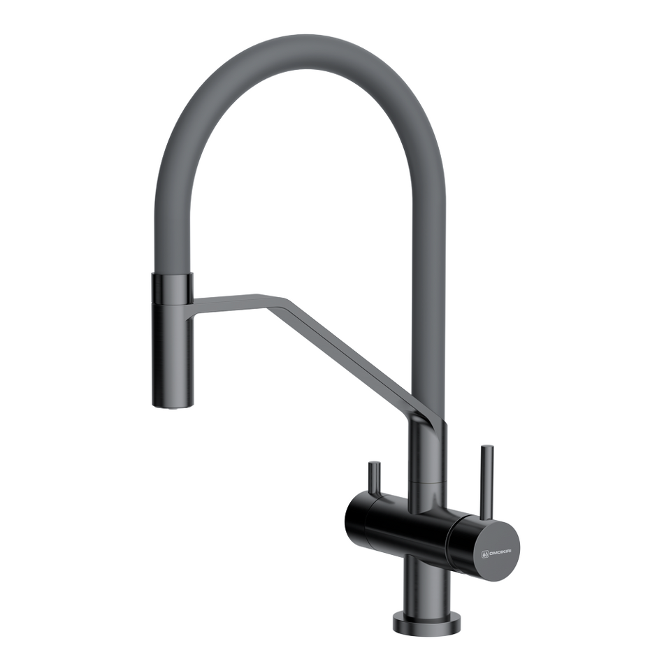 Фото Смеситель для кухни Omoikiri Akeno-GM-GR латунь/вороненая сталь/серый