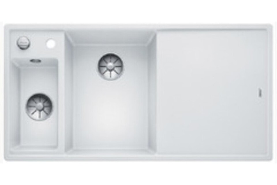 Фото Гранитная мойка Blanсo BLANCO AXIA III 6 S-F белый чаша слева, доска ясень c кл.-авт. InFino®