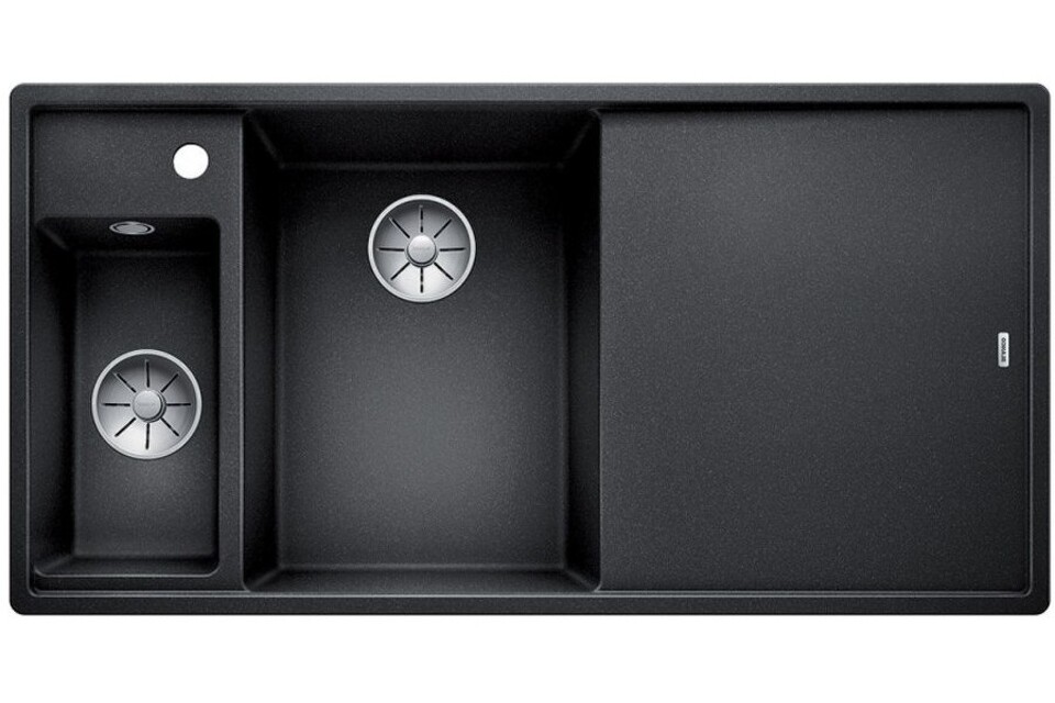 Фото Гранитная мойка Blanсo BLANCO AXIA III 6 S антрацит чаша слева, доска стекло c кл.-авт. InFino®