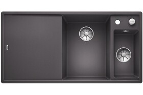 Картинка Blanсo AXIA III 6 S-F SILGRANIT PuraDur темная скала чаша справа, доска стекло c кл.-авт. InFino