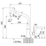 Превью картинка Смеситель для кухни Franke Icon с выдвижным шлангом черный матовый #2