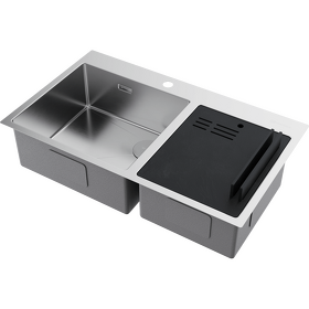 Картинка Omoikiri Akisame 86-2 Side-IN нерж. сталь/нержавеющая сталь