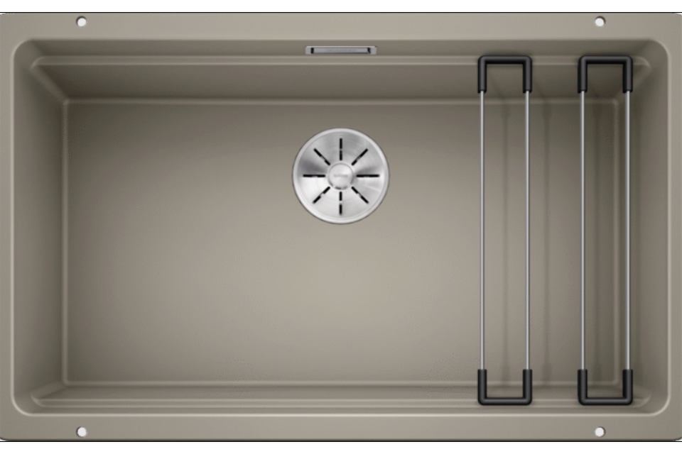 Фото Гранитная мойка Blanсo ETAGON 700-U SILGRANIT PuraDur серый беж